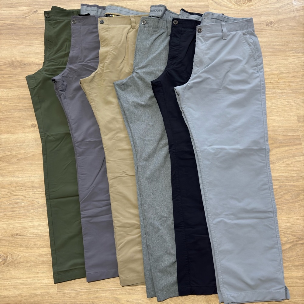 Under Armour Light Gray Chino Pants Classic Straight Fit - Picture 2 of 2